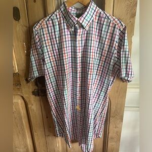 EUC Sid Mashburn S/S Men’s Plaid Button Shirt Sz L